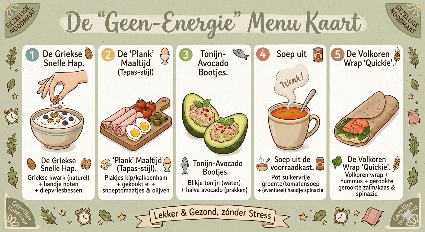 De “Geen energie” Menu Kaart